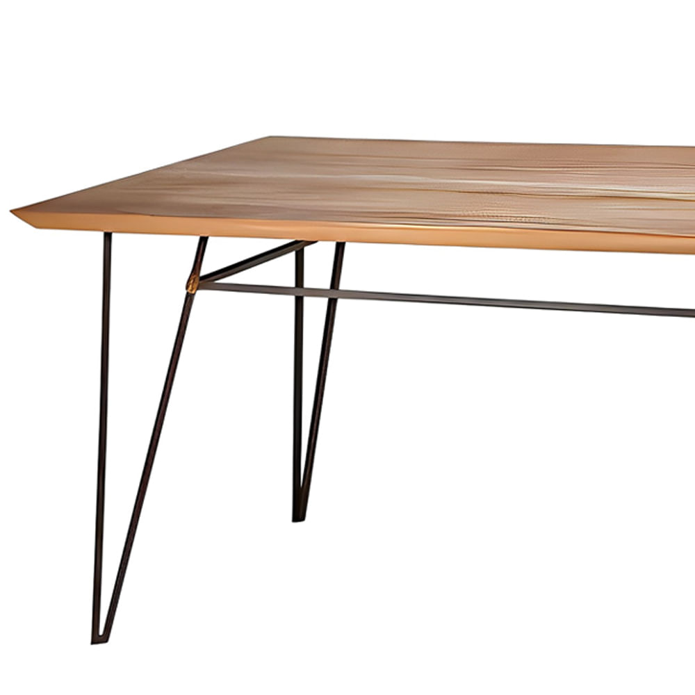 Mesa-de-Jantar-Luxor-em-Madeira-Mel-com-Base-de-Aco-Preta-210-cm-de-largura---70612