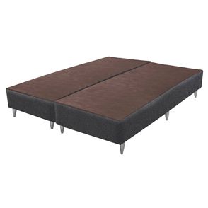 Base Sommier de Cama Box Alta Linho Cinza King 186cm - 70692