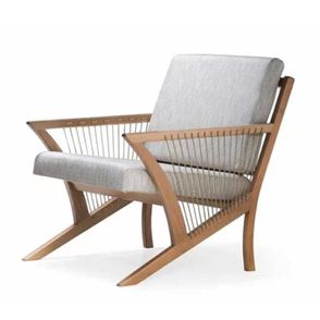 Poltrona Muá Estofada Corda Rami Madeira Cedro 80cm - 70751