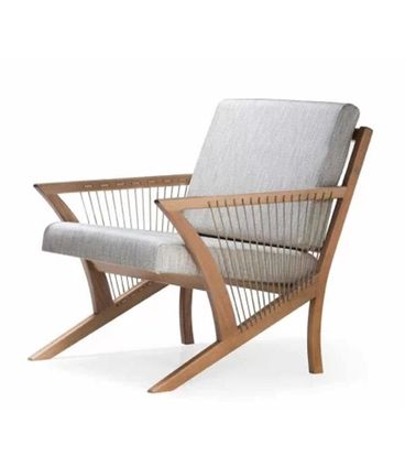 Poltrona Muá Estofada Corda Rami Madeira Cedro 80cm - 70751