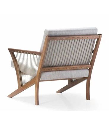 Poltrona Muá Estofada Corda Rami Madeira Cedro 80cm - 70751