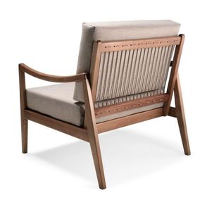 Poltrona Évora Estofada Corda Canela Madeira Amêndoa 82cm - 70752