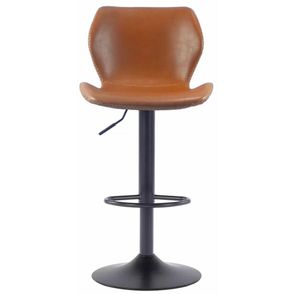 Banqueta Bristol Couro Ecologico Caramelo com Base Disco Ajustavel 110cm - 70778