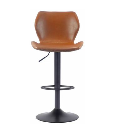 Banqueta Bristol Couro Ecologico Caramelo com Base Disco Ajustavel 110cm - 70778