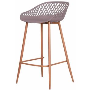 Banqueta Monaco Polipropileno Camurça com Base em Aço 86 cm - 70793