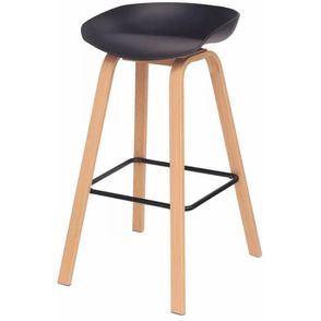 Banqueta Toledo Polipropileno Preto com Base em Aço 83cm - 70813