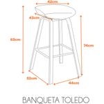 BanquetaToledoPolipropilenoPretocomBaseemAco84cm70813