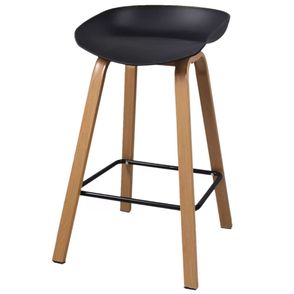 Banqueta Toledo Média Polipropileno Preto com Base em Aço 74 cm - 70837