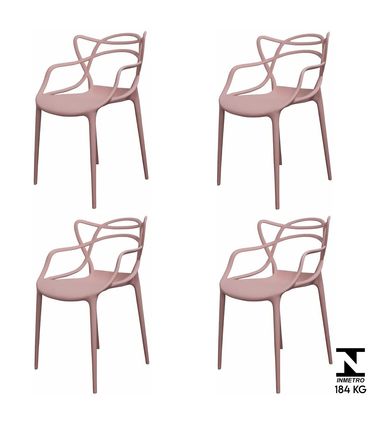 Kit 4 Cadeiras Aviv em Polipropileno Rosê - 70869
