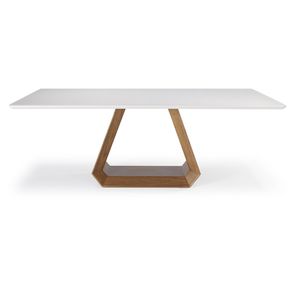 Mesa Jantar Diamond Vidro Offwhite Base Capuccino 220cm - 70915