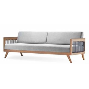 Sofá Saibi 3 Lugares Corda Azul Madeira Cedro 82cm - 70937