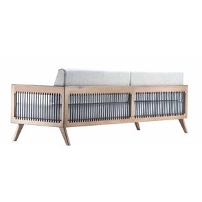 Sofá Saibi 3 Lugares Corda Azul Madeira Cedro 82cm - 70937