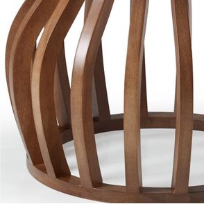 Mesa Jantar Redonda Heos Tampo Vidro Base Madeira 150cm - 70950