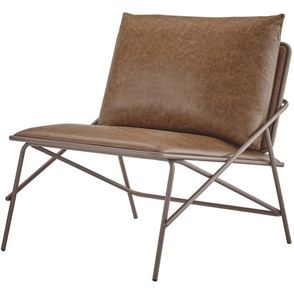 Poltrona Industrial Vini Courino Caramelo Base Cobre 80cm - 62178
