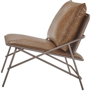 Poltrona Industrial Vini Courino Caramelo Base Cobre 80cm - 62178