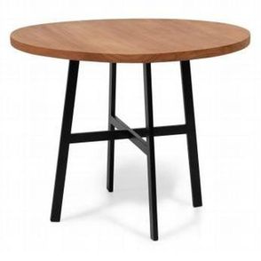 Mesa de Jantar Ethos Tampo Mel Base Preta 90cm - 62504