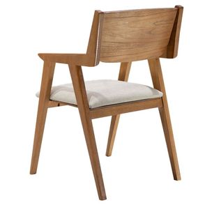 Cadeira Gaya Com Braço Assento Linho cor Rustico com Estrutura Cinamomo Natural - 71036
