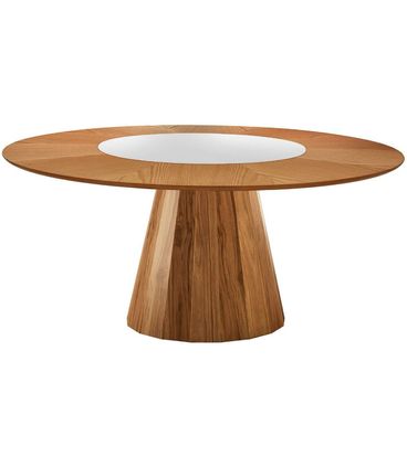 Mesa Akira Tampo Cinamomo Vidro Central Off White 160cm - 66702