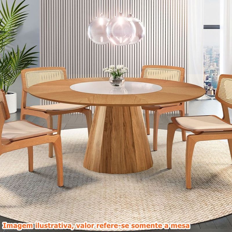 MesaAkiraTampoCinamomoVidroCentralOffWhite160cm66702