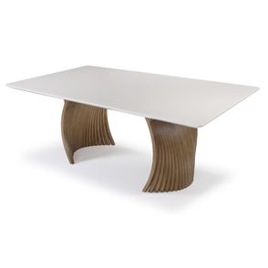 Mesa Jantar Scar Vidro Off White Base Tauari 250cm - 71041