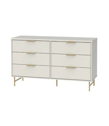Cômoda Yves 6 Gavetas Cor Off White Com Dourado 135cm - 71107