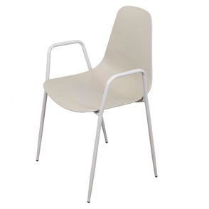 Cadeira Ancara com Braco Assento em Polipropileno Fendi e Base Metal - 71458