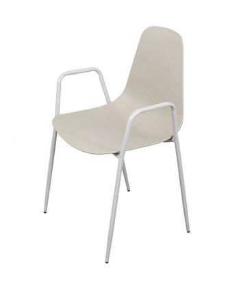 Cadeira Ancara com Braco Assento em Polipropileno Fendi e Base Metal - 71458