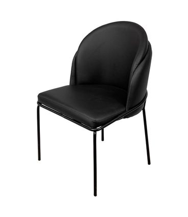 INATIVO - Cadeira Denali Estofada PU Preto Base Aco - 71492