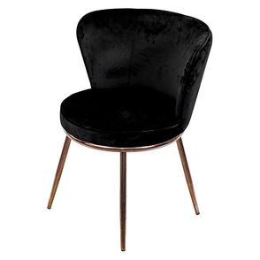 Cadeira Nanda Estofada Veludo Preto Base Aco Cobre - 71500