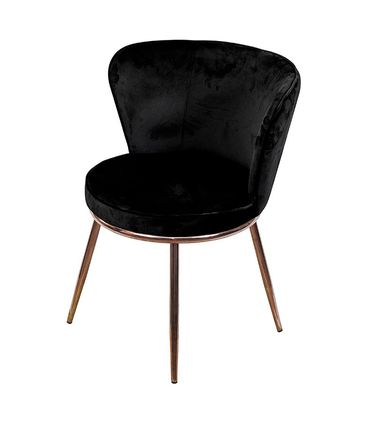 Cadeira Nanda Estofada Veludo Preto Base Aco Cobre - 71500