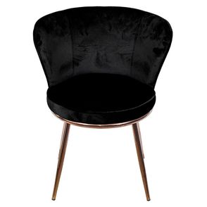 Cadeira Nanda Estofada Veludo Preto Base Aco Cobre - 71500