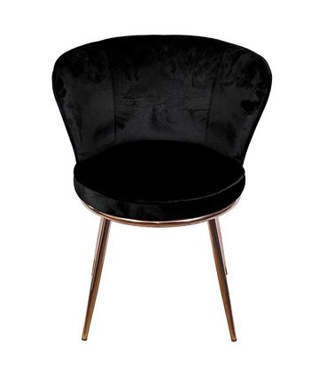 Cadeira Nanda Estofada Veludo Preto Base Aco Cobre - 71500
