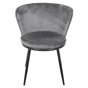 Cadeira Nanda Estofada Veludo Cinza Base Aco Preto - 71506