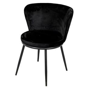 Cadeira Nanda Estofada Veludo Preto Base Aco Preto - 71507