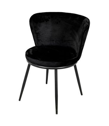 Cadeira Nanda Estofada Veludo Preto Base Aco Preto - 71507