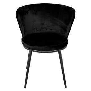 Cadeira Nanda Estofada Veludo Preto Base Aco Preto - 71507