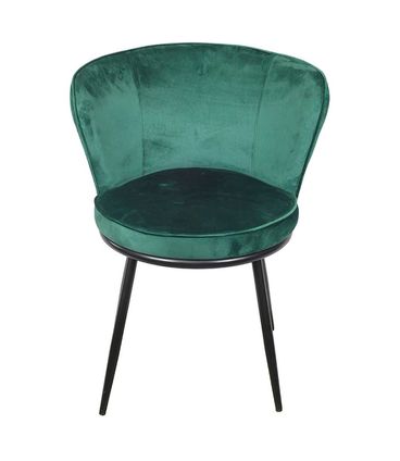 Cadeira Nanda Estofada Veludo Verde Escuro Base Aco Preto - 71508