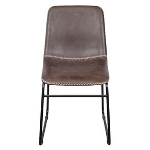 Cadeira Verner Estofada PU Cafe Base Aco Preto - 71511