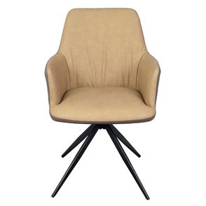 Cadeira Piz Com Braco PU Caramelo e Cafe Base Em Aco - 71516