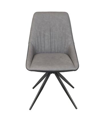 Cadeira Piz PU Preto e Cinza Base Em Aco - 71521