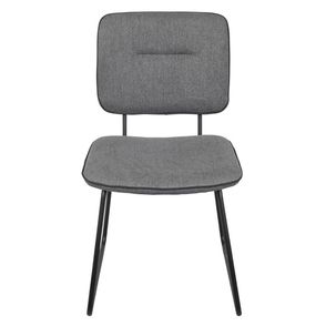 Cadeira Batur Linho Cinza Base Aco Preto - 71528