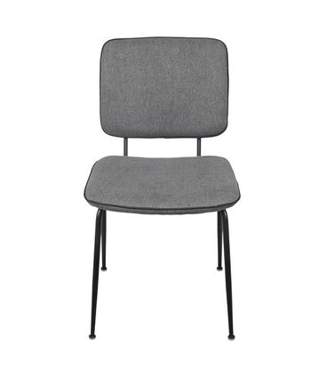 Cadeira Batur Linho Cinza Base Aco Preto 4 Pes - 71533