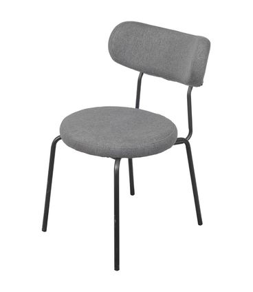 Cadeira Taal Linho Cinza Base Aco Preto - 71538