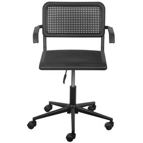 Cadeira Francesca PP Preta Base Rodizio Com Braco - 71691