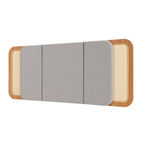 Cabeceira Daiana Estofada Cor Frejo com Linho Cinza 170 cm - 71536