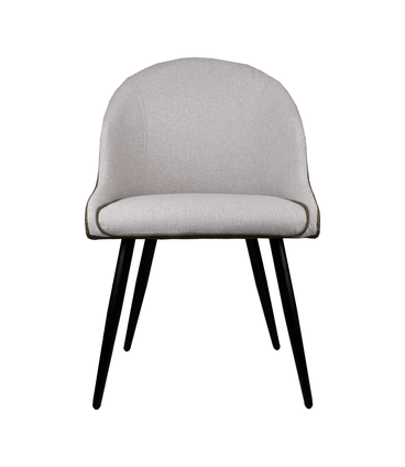 Cadeira Alexia Courino Verde Mate e Linho Cinza Escuro Base Preto - 71844