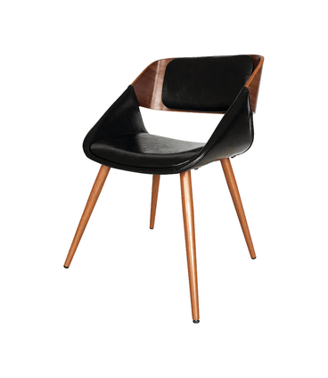 Cadeira Suelen Corino Preto Base Madeira Pintada - 71858