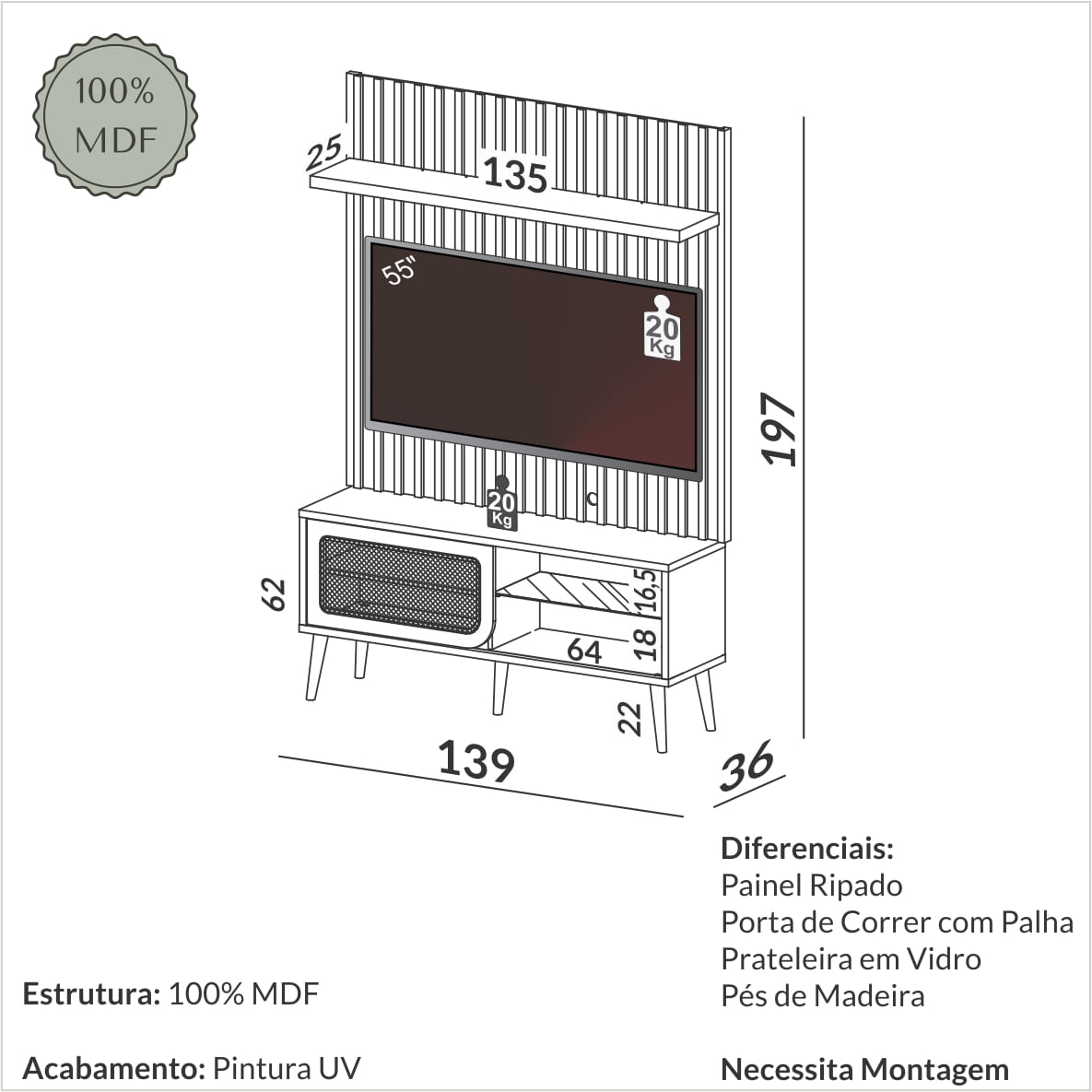 Rack-com-Painel-Ripado-Freijo-Palha-Natural-Sextavada---72094