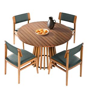 Conjunto Mesa Jantar Ripada + 04 Cadeiras Maya Verniz Avela - 72183