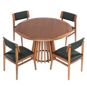 Conjunto Mesa Jantar Brisa + 04 Cadeiras Maya Verniz Avela - 72190